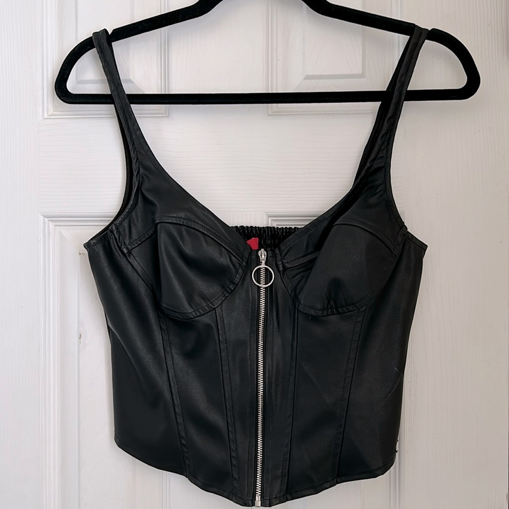 Guess Danessa Faux Leather Bustier